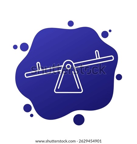 seesaw icon, line vector design