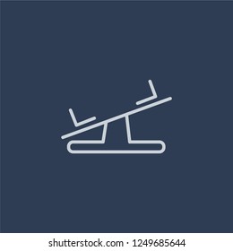 Seesaw icon. Seesaw linear design concept from Circus collection. Simple element vector illustration on dark blue background.