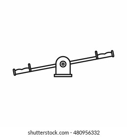 Seesaw icon in outline style on a white background vector illustration