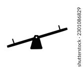 Seesaw icon. Playground construction icon. Vector illustration.