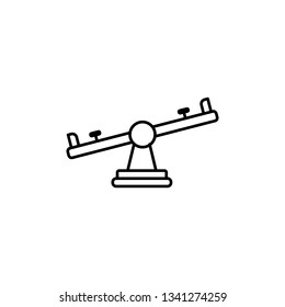 Seesaw icon. Seesaw playground fun park wood handle sitting amusement vector isolated illustration - Vector