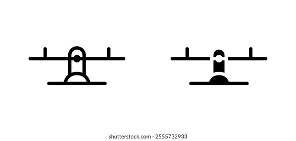 Seesaw icon symbol collection on white background.