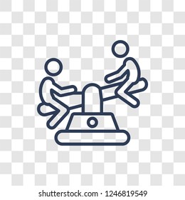 Seesaw icon. Trendy linear Seesaw logo concept on transparent background from Circus collection