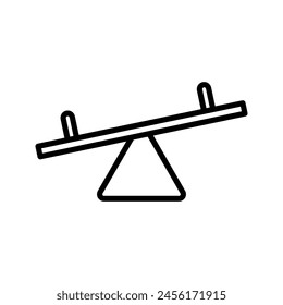 Seesaw icon vector color editable
