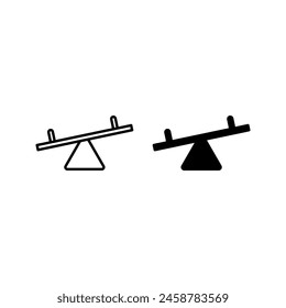Seesaw icon vector color editable