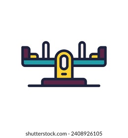 seesaw icon. vector filled color icon for your website, mobile, presentation, and logo design.