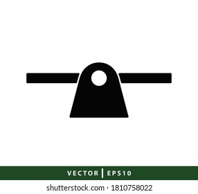 Seesaw icon vector flat style illustration