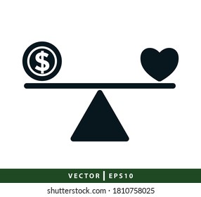 Seesaw icon vector flat style illustration