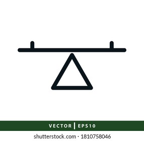 Seesaw icon vector flat style illustration