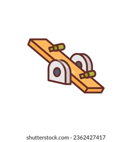 Seesaw icon in vector. Illustration