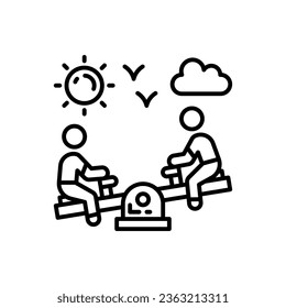 Seesaw icon in vector. Illustration