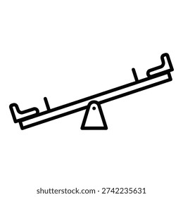 Seesaw Icon, Vector Illustration for Playground Fun and Childhood Balance