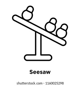 Seesaw icon vector isolated on white background, Seesaw transparent sign , sign and symbols in thin linear outline style