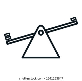 Seesaw  icon vector logo design template illustration
