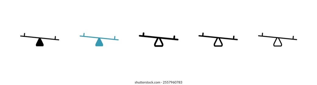 Seesaw icons pack in black and blue.