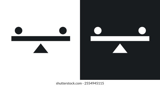 Seesaw icons in solid black and white colors