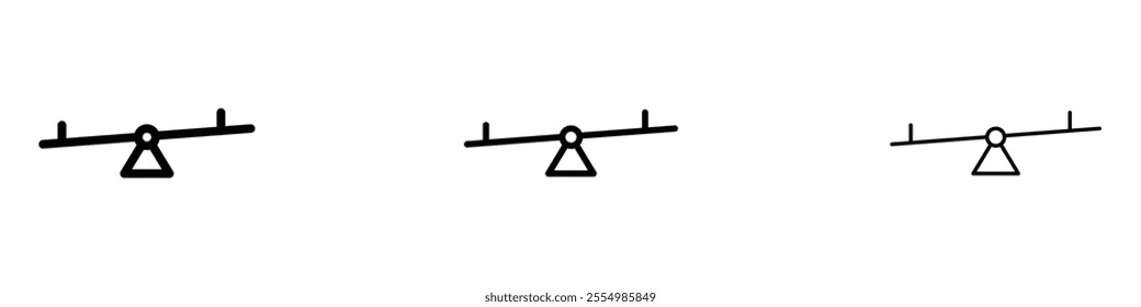Seesaw icons in tree different stroke sizes