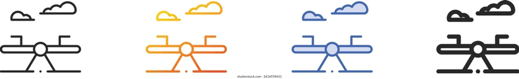 seesaw icon.Thin Linear, Gradient, Blue Stroke and bold Style Design Isolated On White Background