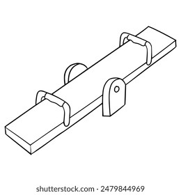 seesaw illustration hand drawn outline vector