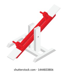 Seesaw isolated on white background isometric view. Playground game