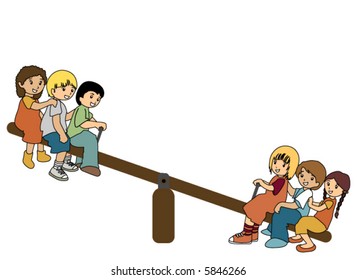 Niños con sierras - Vector