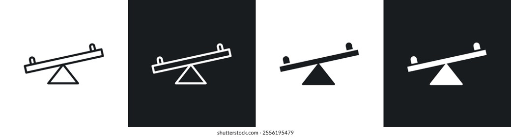 Seesaw linear icon set for app, and web design.