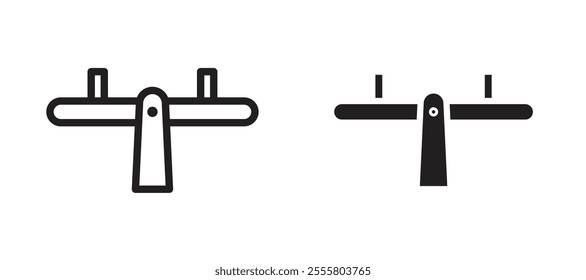 Seesaw liner icon vector set.