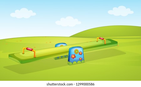 A seesaw playground background illustration