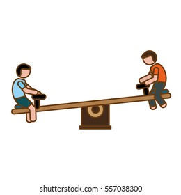 seesaw playground icon image vector illustration design 