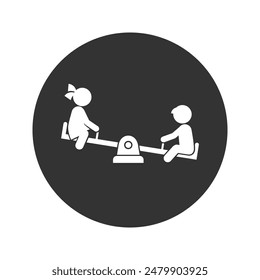 Seesaw playground related icon image vector illustration design