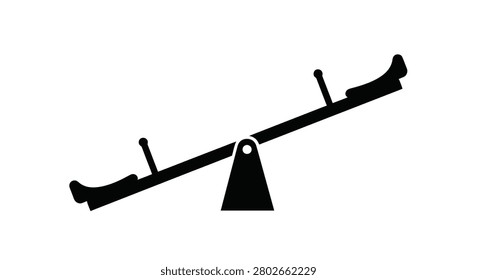 Seesaw Silhouette On White Background teeter totter playground