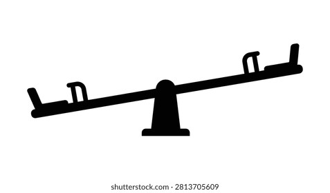 Seesaw Silhouette On White Background teeter totter playground