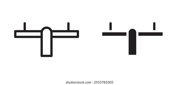 Seesaw vector icon set in black color.