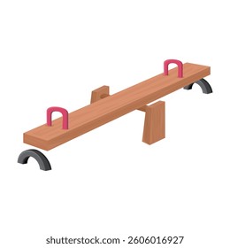 Seesaw vector illustration on white background. Seesaw is a facility for children to play in playgrounds and parks. Wooden seesaw is a popular facility in elementary school.