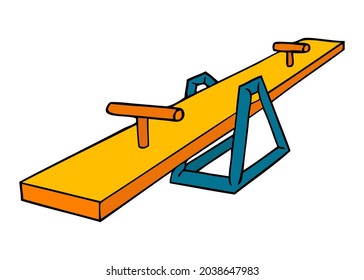 seesaw vector illustration,isolated on white background,top view