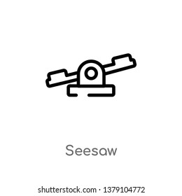 seesaw vector line icon. Simple element illustration. seesaw outline icon from science concept. Can be used for web and mobile