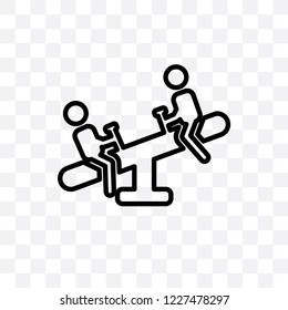 Seesaw vector linear icon isolated on transparent background, Seesaw transparency concept can be used for web and mobile