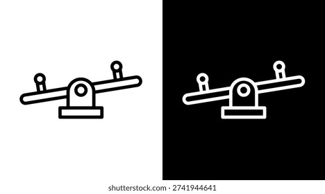 Seesaw White Icon Set Vector