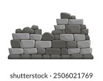 
Seet of stone walls flat vector illustration on white background