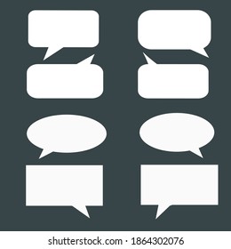sef of bubble speech on dark gray background for speakine, writing in blank