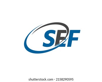 SEF letter creative modern elegant swoosh logo design