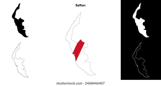 Sefton blank outline map set
