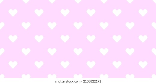 Segamless pattern of white hearts on a pink pastel backround. Happy Valentine's Day concept.