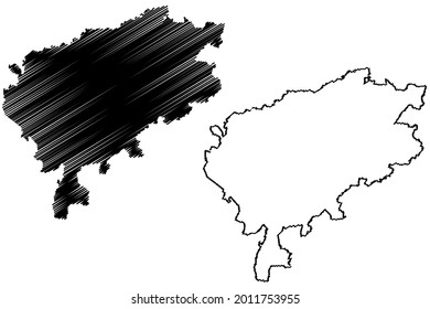 Segeberg district (Federal Republic of Germany, rural district, Free State of Schleswig-Holstein, Slesvig Holsten) map vector illustration, scribble sketch Segeberg map