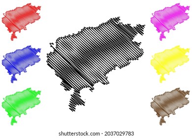 Segeberg district (Federal Republic of Germany, rural district, Free State of Schleswig-Holstein, Slesvig Holsten) map vector illustration, scribble sketch Segeberg map