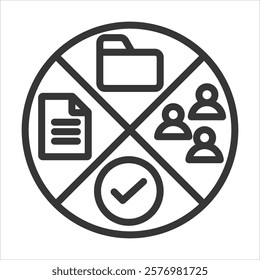 Segementation Variables Outline Icon Vector Illustration