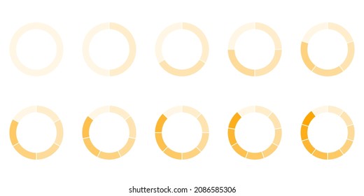 Segment circle graph icon set 1-10