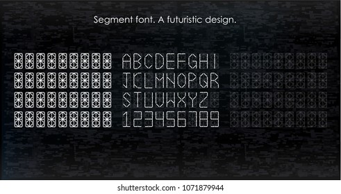 Segment font. A futuristic design. Vector illustration. EPS10
