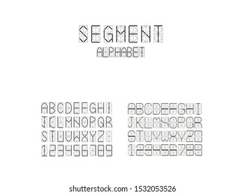 Segment-Schriftart. Ein futuristisches Design.Vektorgrafik. EPS10