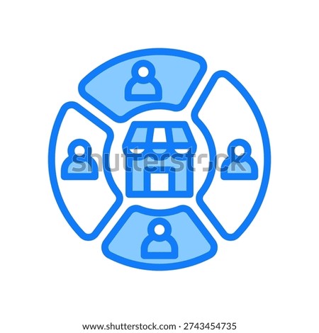 Segment Icon Blue Vector Illustration